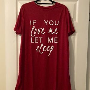 1XL Women Sleep Shirt in Burgundy Wine Color